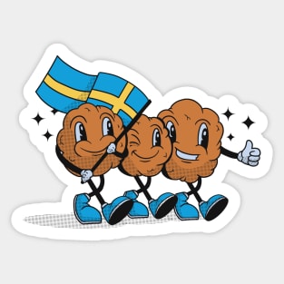 Retro Cartoon Swedish Meatballs Sticker